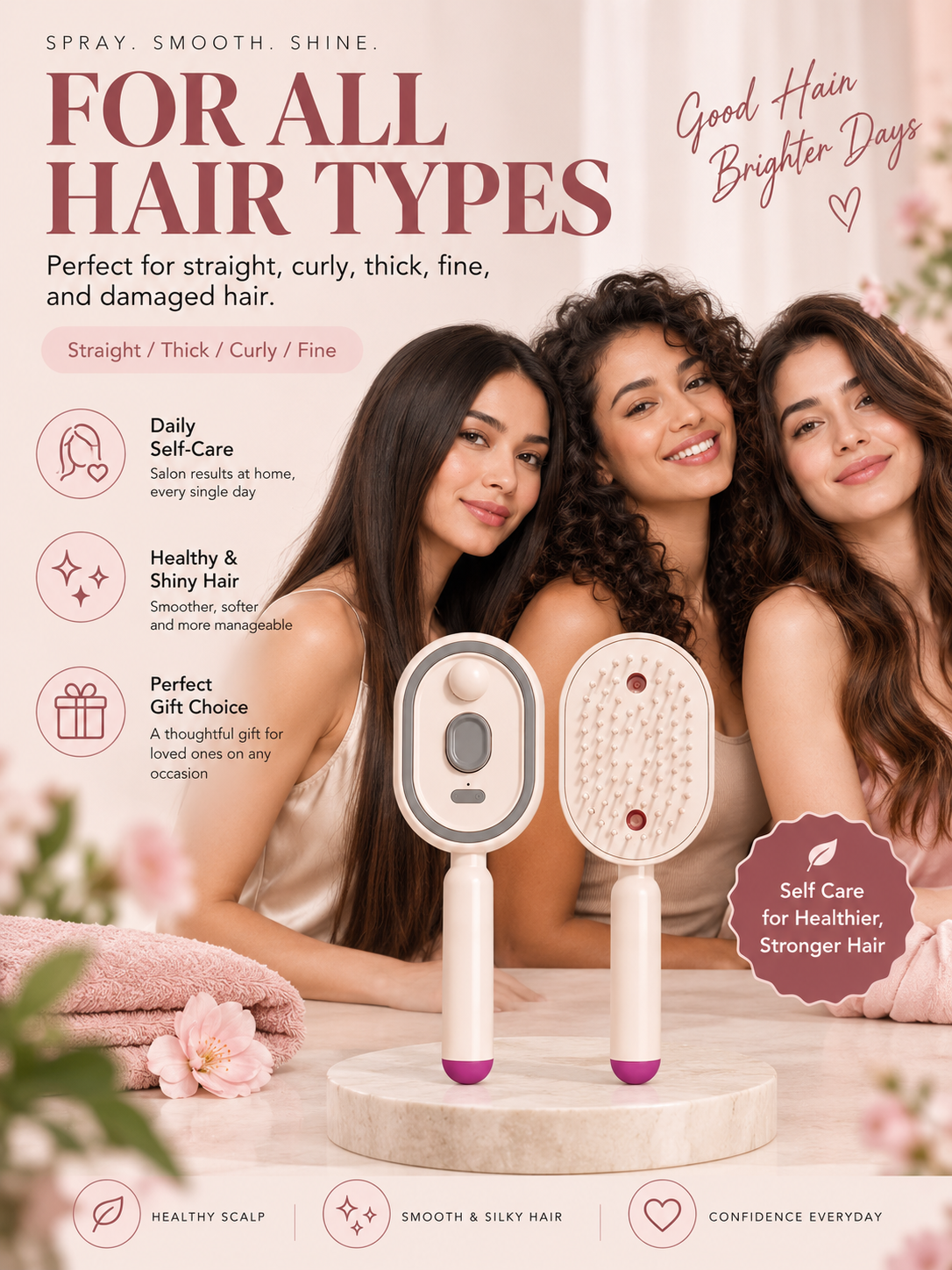 Electric Spray Air Cushion Massage Comb