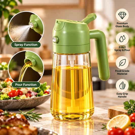 2 in 1 oil dispenser glass bottle new