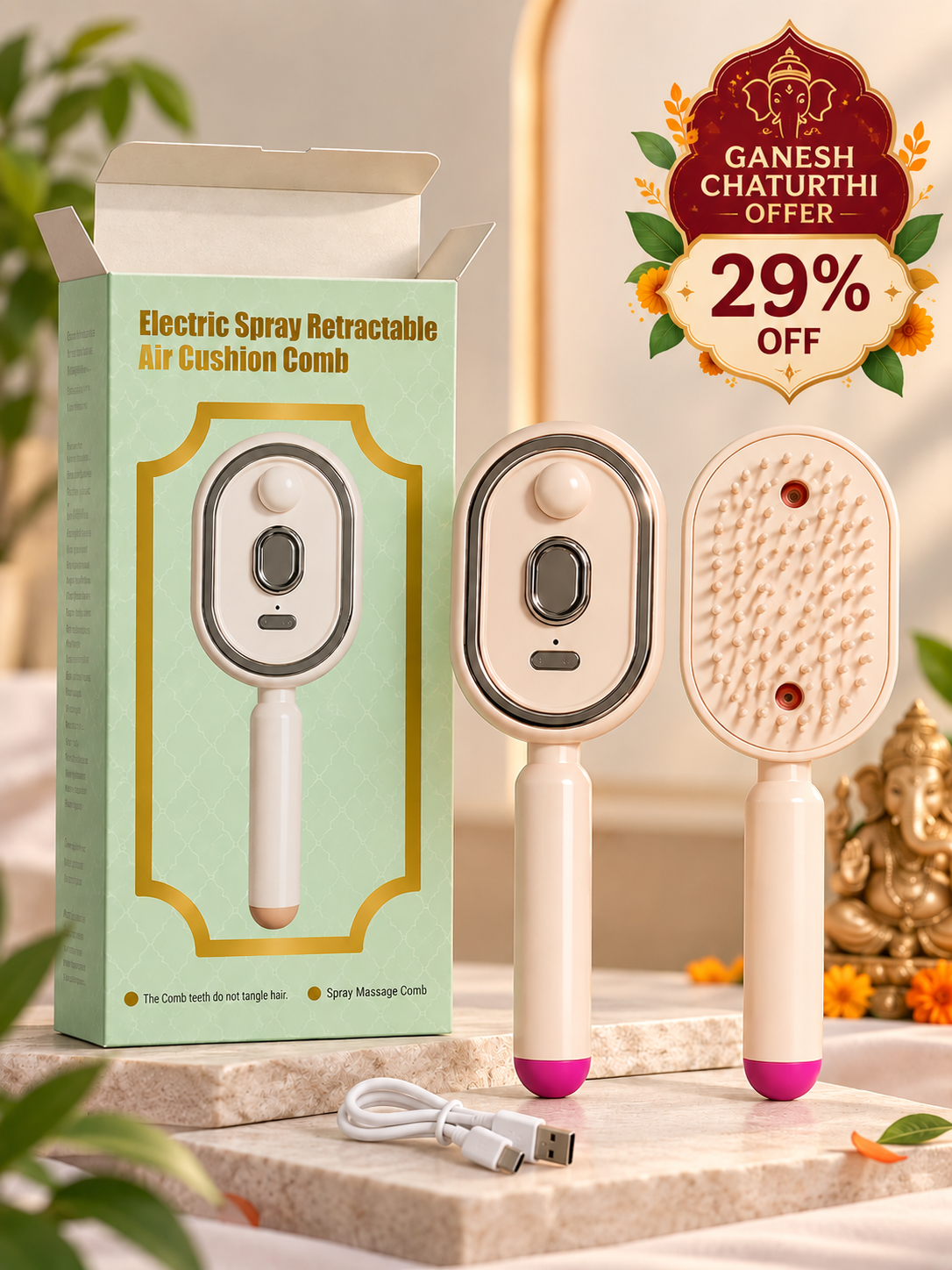 Electric Spray Air Cushion Massage Comb