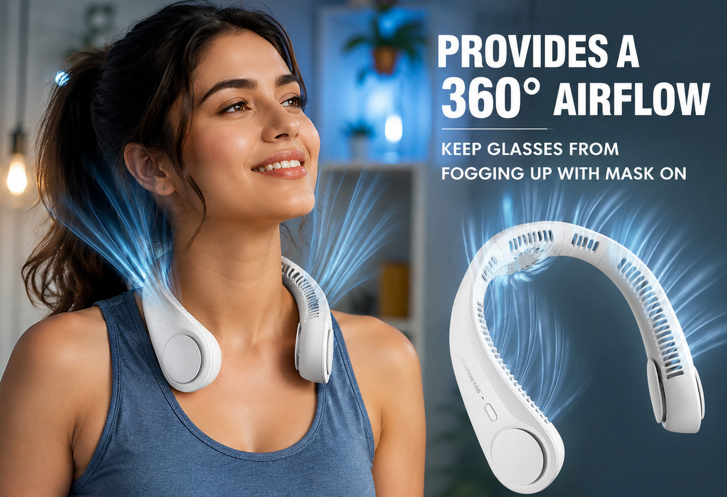 Stay Cool Anywhere – Portable Neck Fan (Hands-Free Cooling)